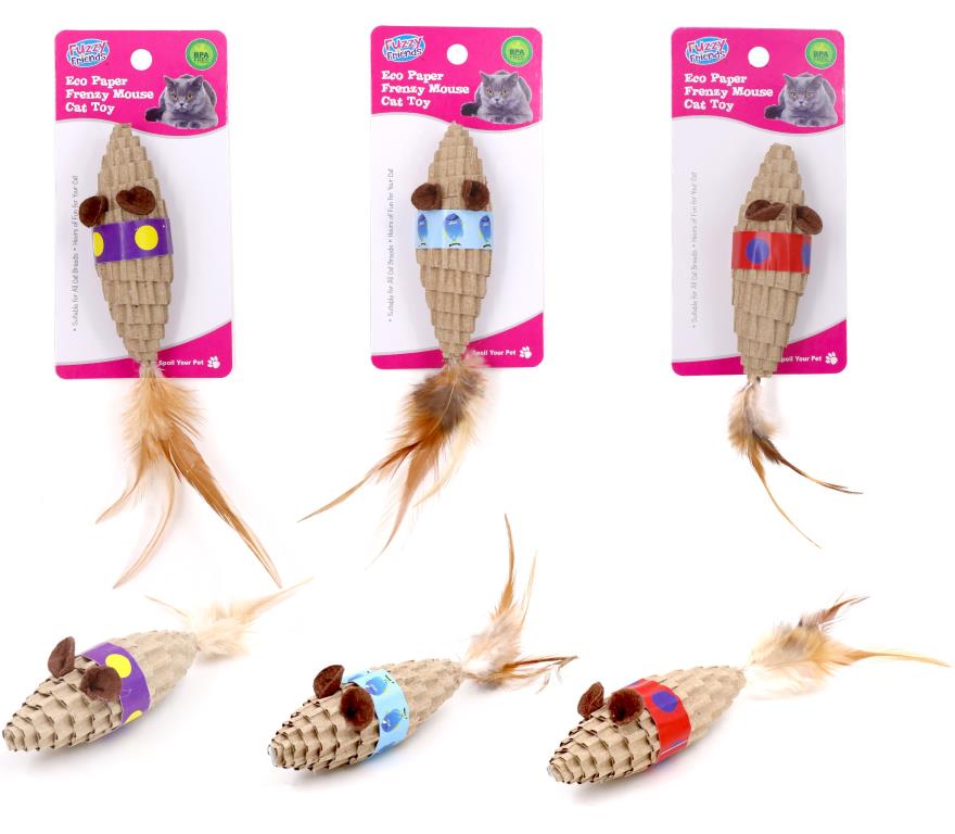 ECO Paper Frenzy Mouse Cat Toy  (D)