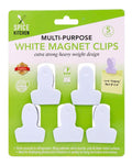 All Purpose White Magnetic Clips-5PK