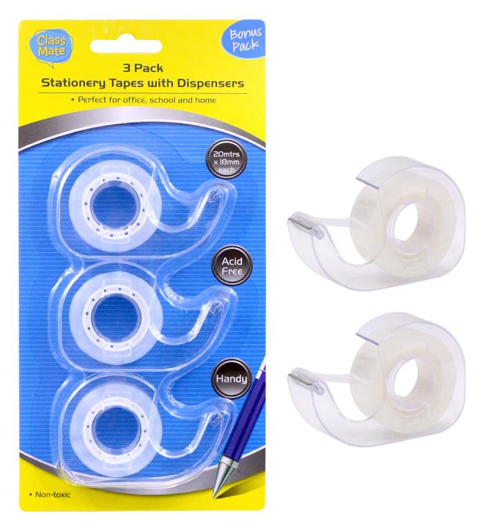 3PK Mega Value Stationery Tape Dispensers