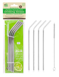 Reusable Stainless Steel Drinking Straws(Flexible Series)-4PK W/Bonus Cleaning Brush