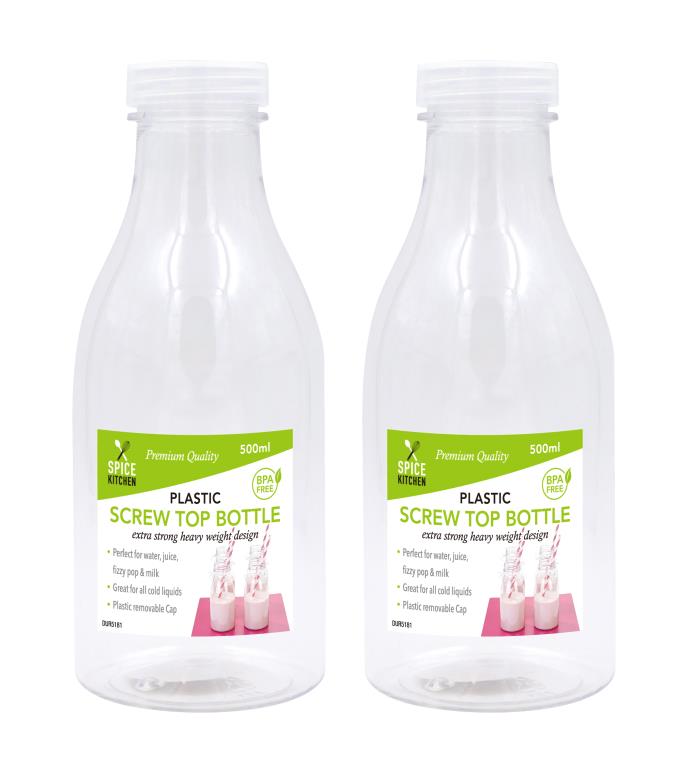 Plastic Milk Bottle with Screw Top Lid-500ML