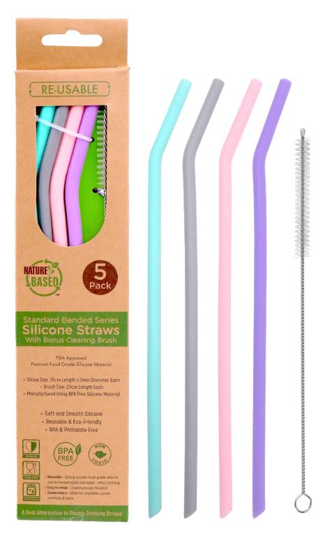 Reusable Silicone Straws-Standard Bended Series-4PK