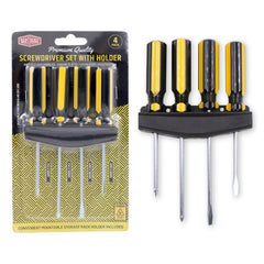 4PK Screwdriver Set W/Holder