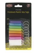 8PK Plastic Key Tags W/ Name Inserts