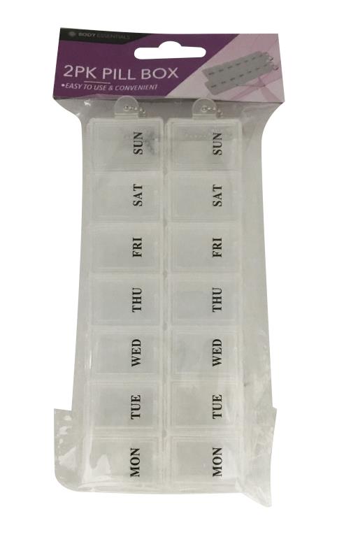 2PK Plastic 7 Day Series Pill Boxes