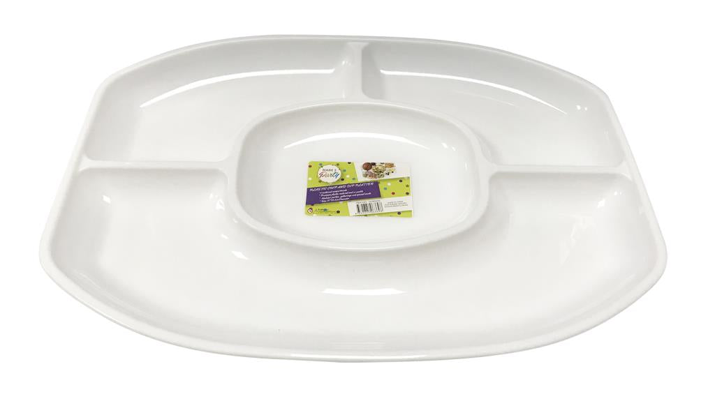 Jumbo Plastic Chip N Dip Platter - Oval