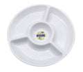White Series Round Plastic Round Chip N Dip Platter