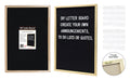 30x45cm felt letter board sign with wood-look frame and black backing, push-in letters for cafe menu or retail