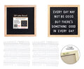 25x25cm felt letter board kit with wood-look frame and black backing, 340-piece character set for cafe or retail signage