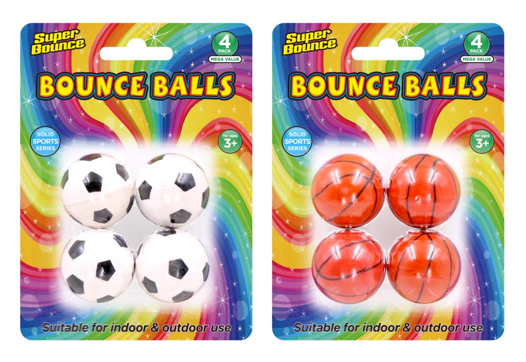 4PK Novelty High Bouncing Balls-Sports Series