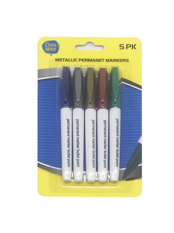 5PK Assorted Metallic Markers