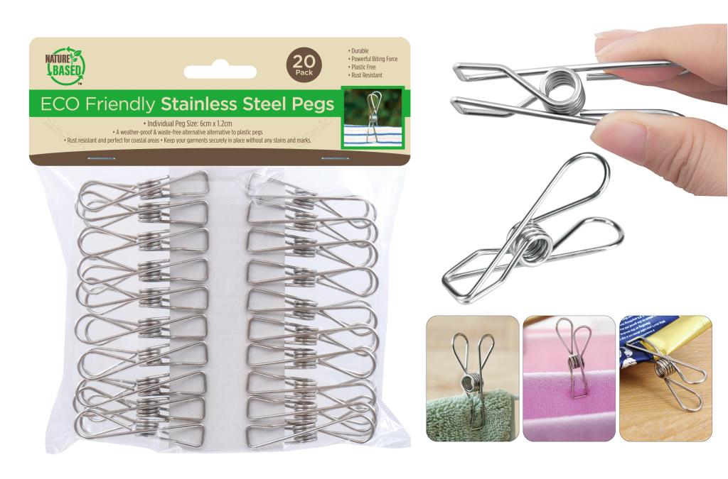 20PK ECO Stainless Steel Pegs