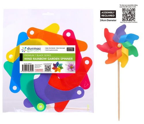 *JUMBO* Wind Rainbow Decorative Garden Spinner- 7 Blade Series***ASSEMBLY REQUIRED SERIES*** (D)