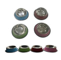 Stainless Steel Pet Bowl with Coloured Rim - Medium