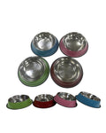 Stainless Steel Pet Bowl with Coloured Rim - Jumbo