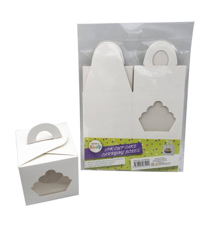 3PK Disposable Carrying Cupcake Boxes