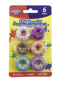 6PK Novelty Erasers - Doughnut Series (D)