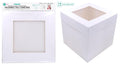 Tall Series White Cardboard Cake Box W/ Window -14" x 14" x 14"
