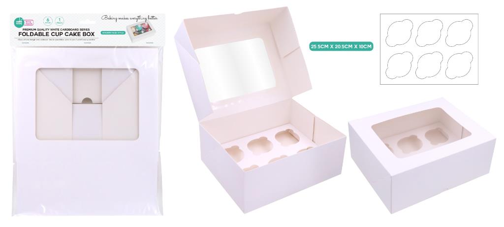 White Window Series Cup Cake Box - 6 Cup Cake Sections