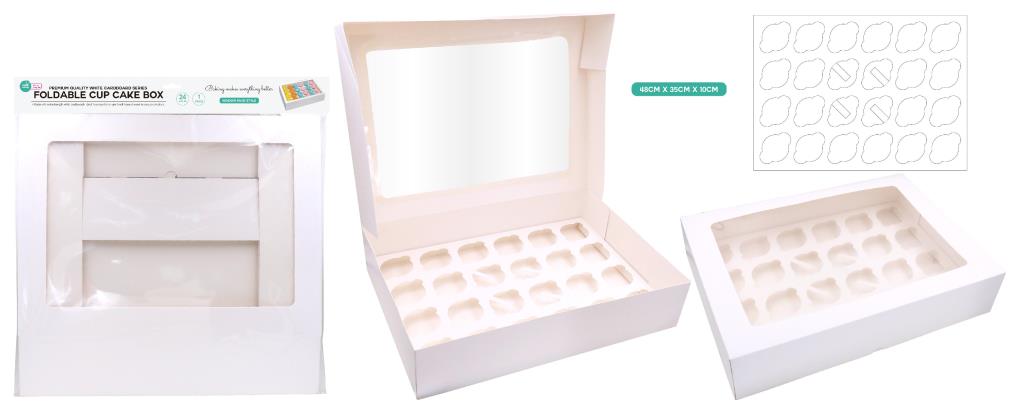 White Window Series Cup Cake Box - 24 Cup Cake Sections