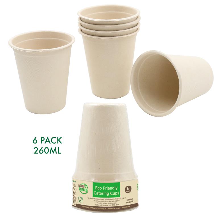 ECO Biodegradable Catering - Cups 260ML-6PK (D)