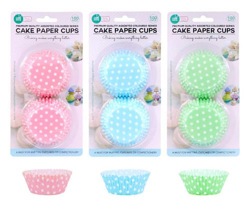 100PK Cake Paper Cups-Assorted Coloured Series