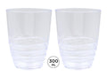 Clear reusable plastic tumbler with wave-textured finish, 300ml, for bars, events and outdoor drinks