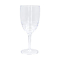 Clear stemmed wave-textured plastic wine glass, 400ml, shatter-resistant for events and bars