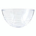 Large clear wave-textured plastic bowl, 4 litre, for salads, punch and party serving