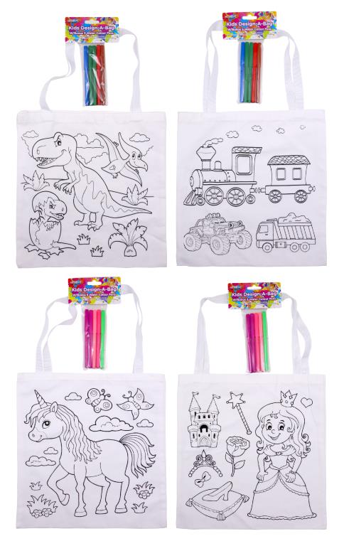Large Series Kids Design -A-Bag W/Water Colour Pens