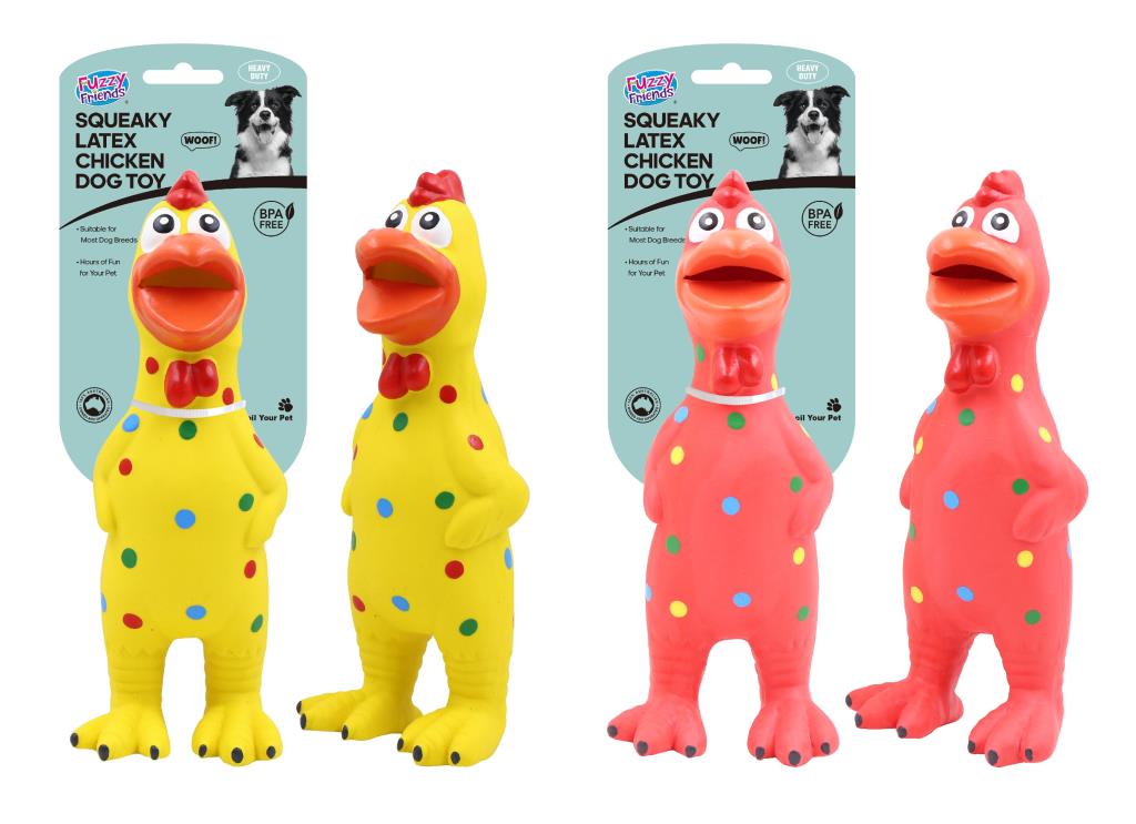 Latex Chicken W/Sqeaker Dog Toy (D)