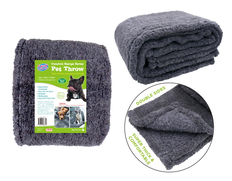 Premium Washable Fleece Pet Throw - 1MTR x 1MTR