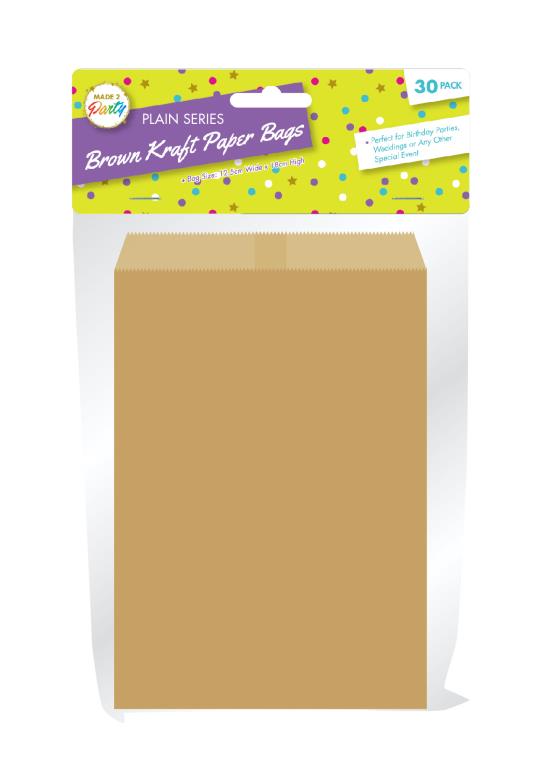 Retro Brown Kraft Paper Bags(Plain Series) - 18CM x 12.5CM-30PK (D)