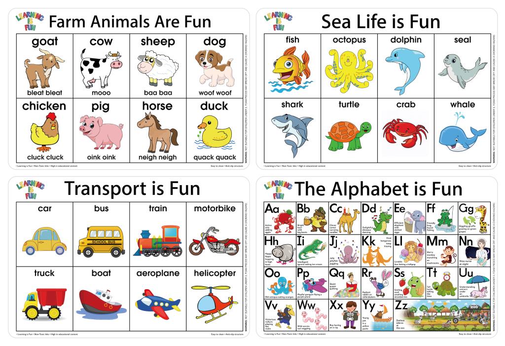 Kids Learning Series Placemats - 44CM x 29CM