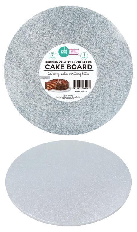 Premium Heavy Duty Professional Cake Board (Round) 7"-Silver Series