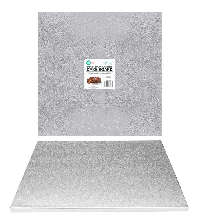 Premium Heavy Duty Professional Cake Boards (Square) 16"-Silver Series