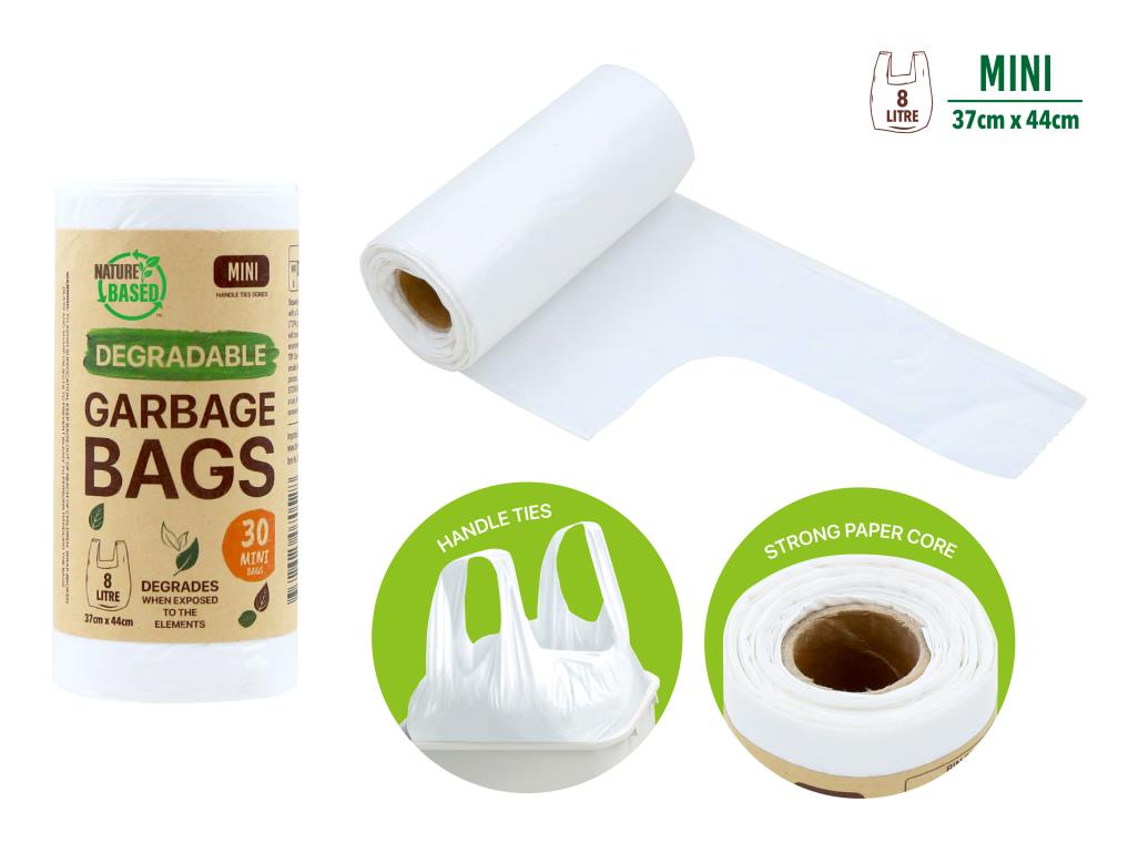 30PK Degradable Series Bin Liners-8LTR (MINI)