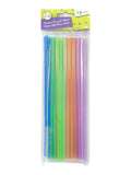 18PK Re-Usable Plastic Straws W/Cleaning Brush - Pastel Colour Series
