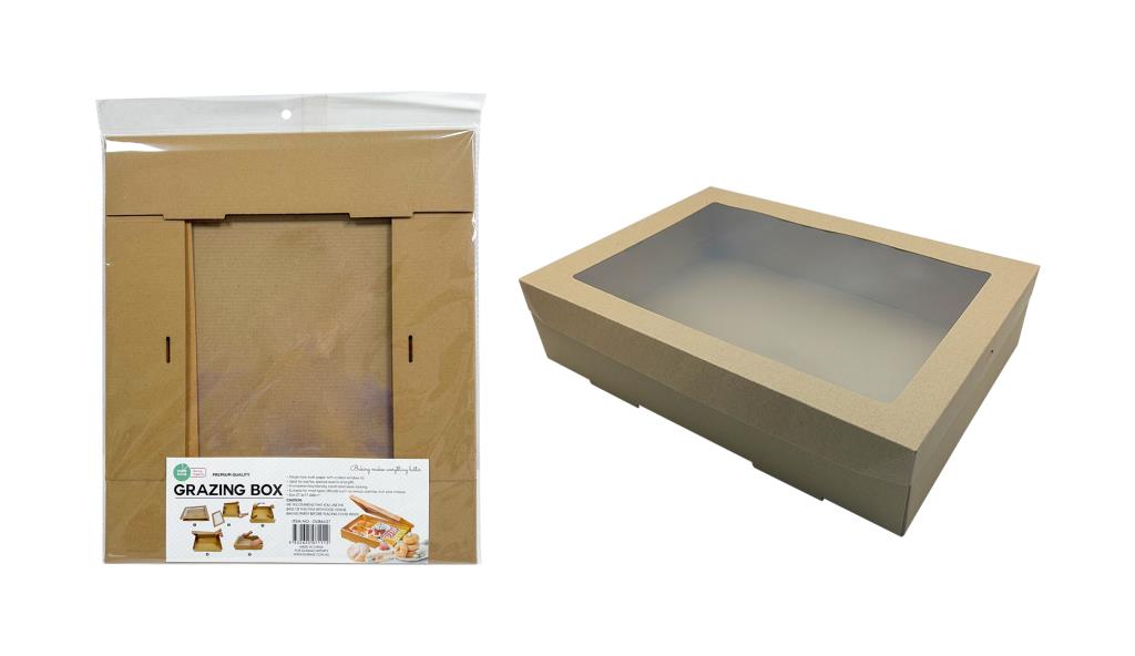 Grazing Box W/ Window Lid - 35.9CM x 25.2CM x 8CM Brown Series