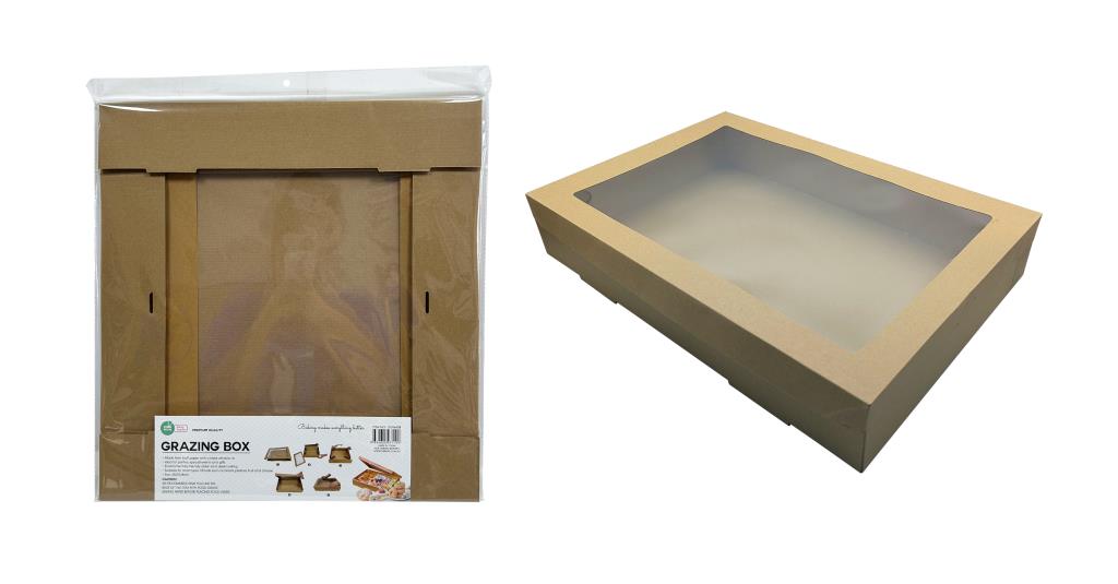 Grazing Box W/ Window Lid - 45CM x 31CM x 8CM Brown Series