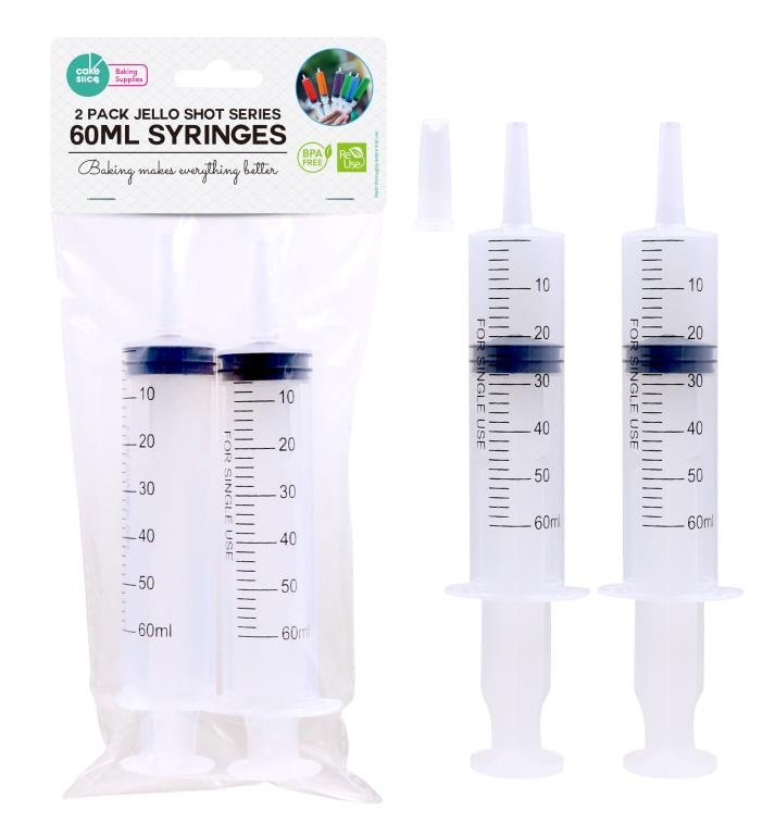 2PK 60ML Jello Shot Series Syringes