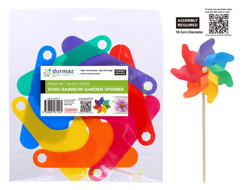 *STANDARD* Wind Rainbow Garden Spinner - 7 Blade Series