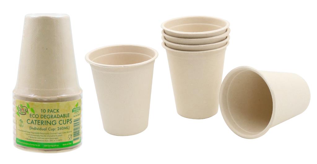 ECO Biodegradable Catering  Cups 260ML-10PK (D)