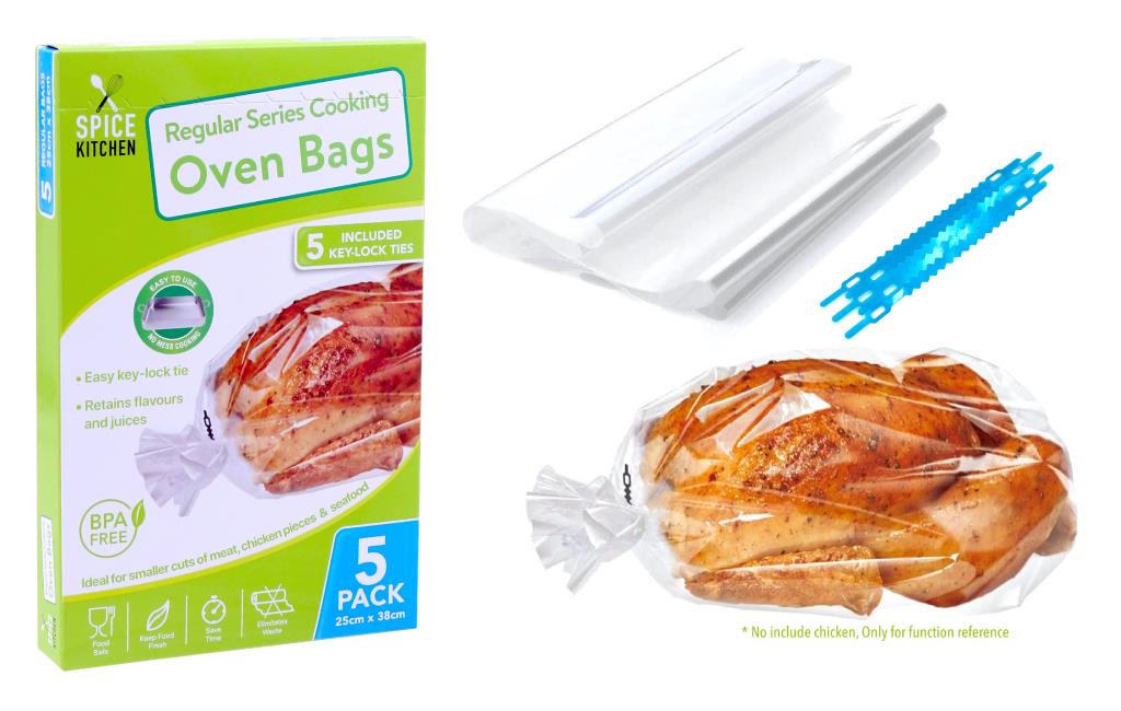 5PK No Mess Regular Series Cooking Oven Bags-25CM x 38CM