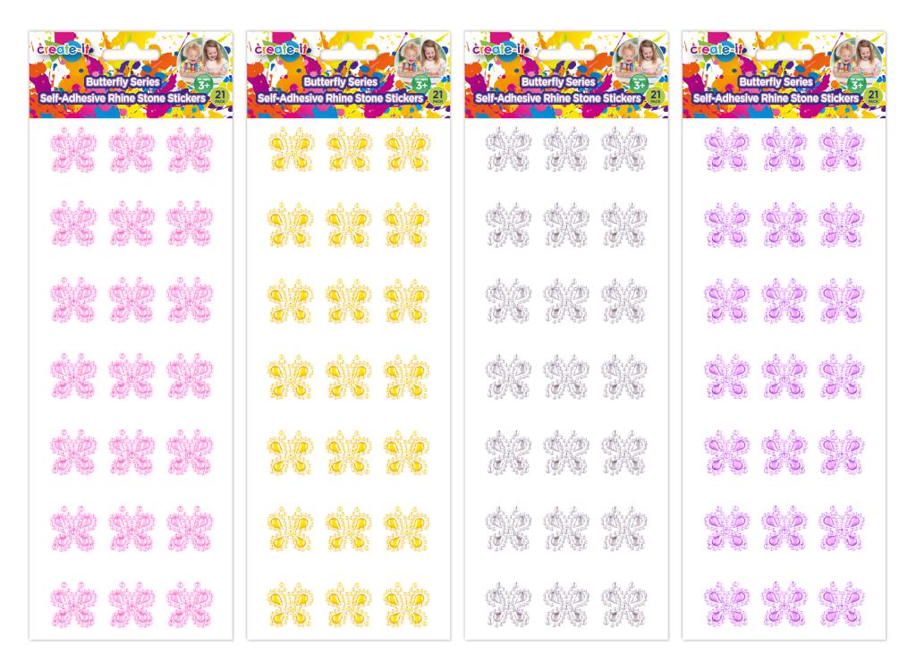 25PK Diamond Butterfly Stickers (D)
