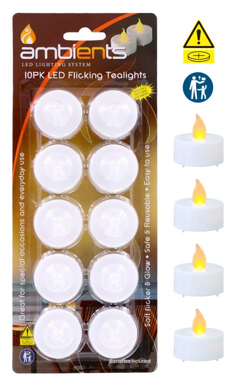 Battery Operated LED Tea Lights-10PK