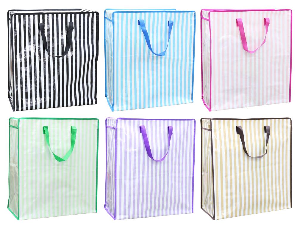 Premium Large PP Striped Series Zipper Bag- 50.5CM  x 54CM x 24CM