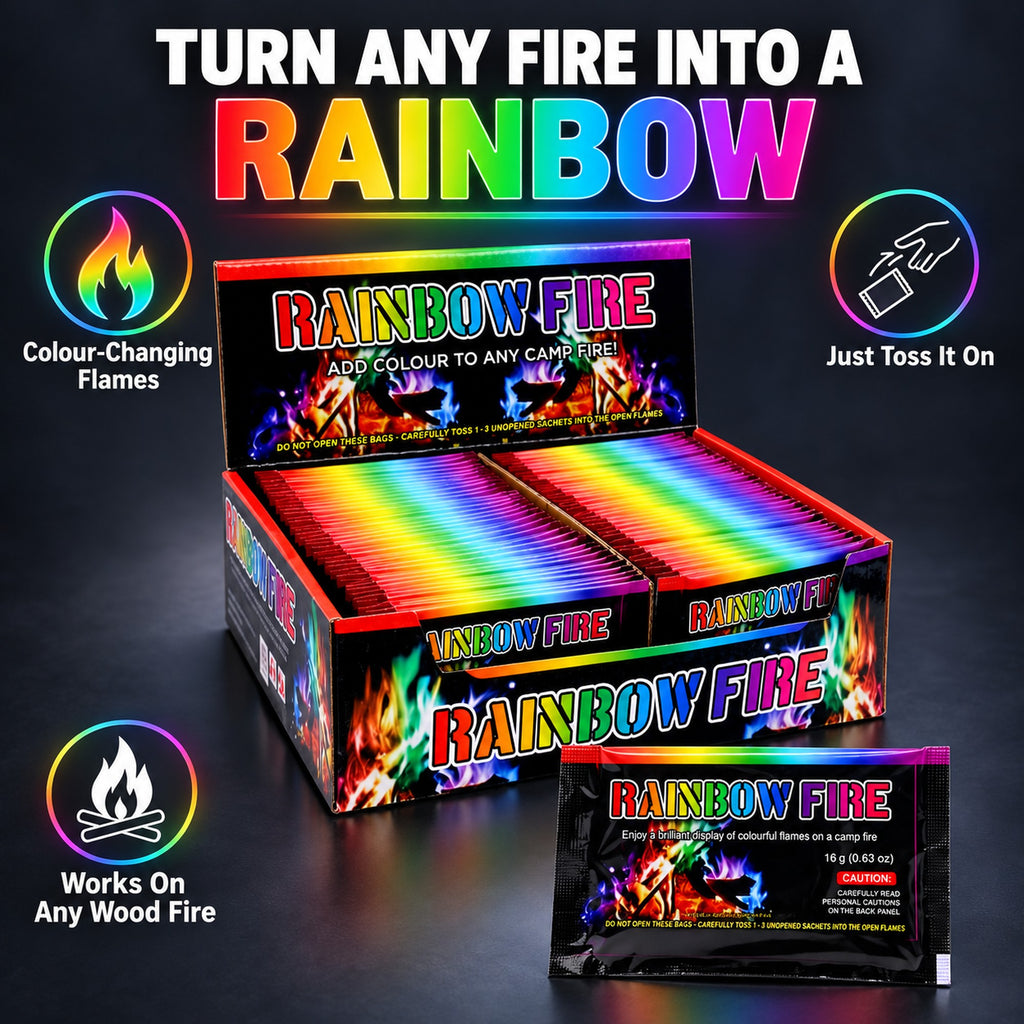 Fire colour changer features: colour-changing flames, easy toss-on, works on any wood fire