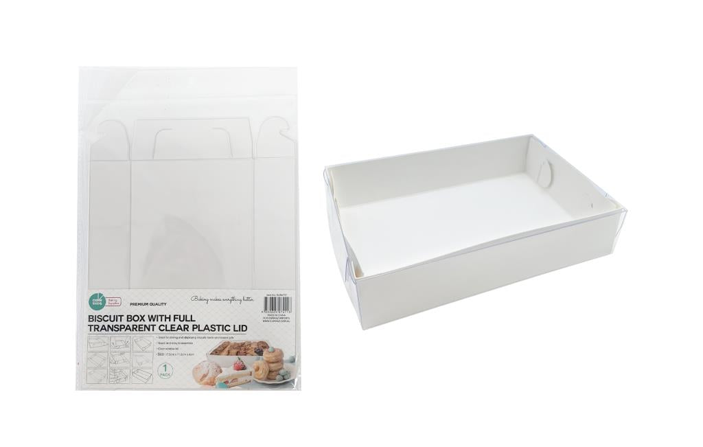 Biscuit Box with Window Lid - 17.5CM x 11.5CM x 4CM