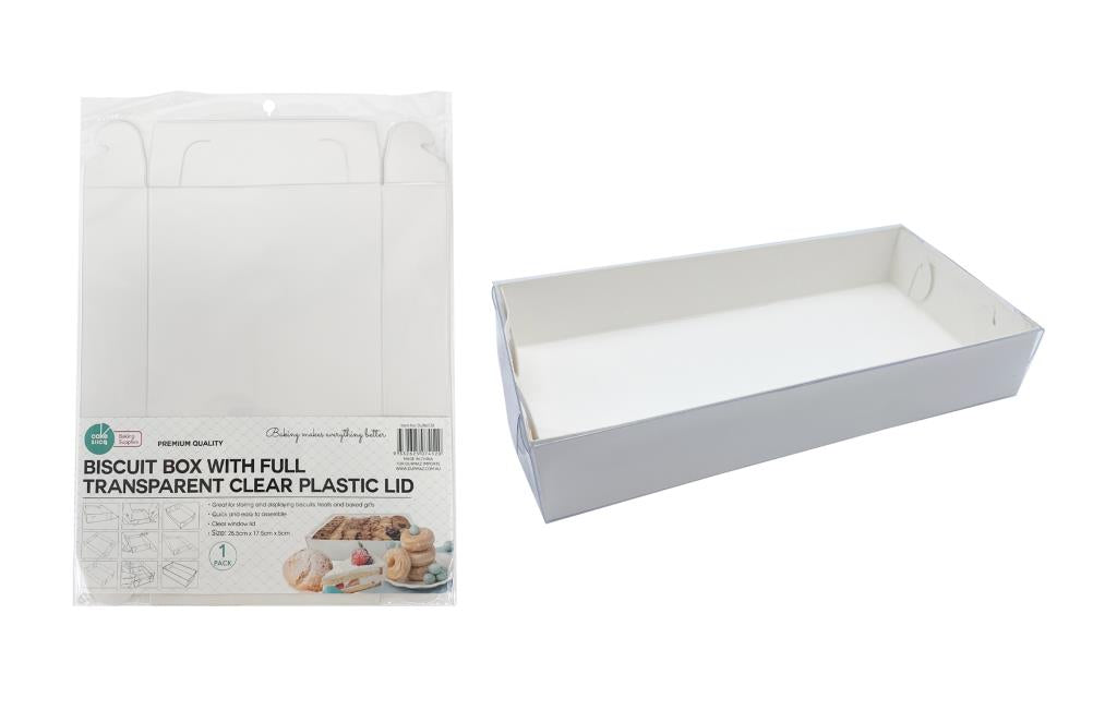 Biscuit Box with Window Lid - 25.5CM x 17.5CM x 5CM